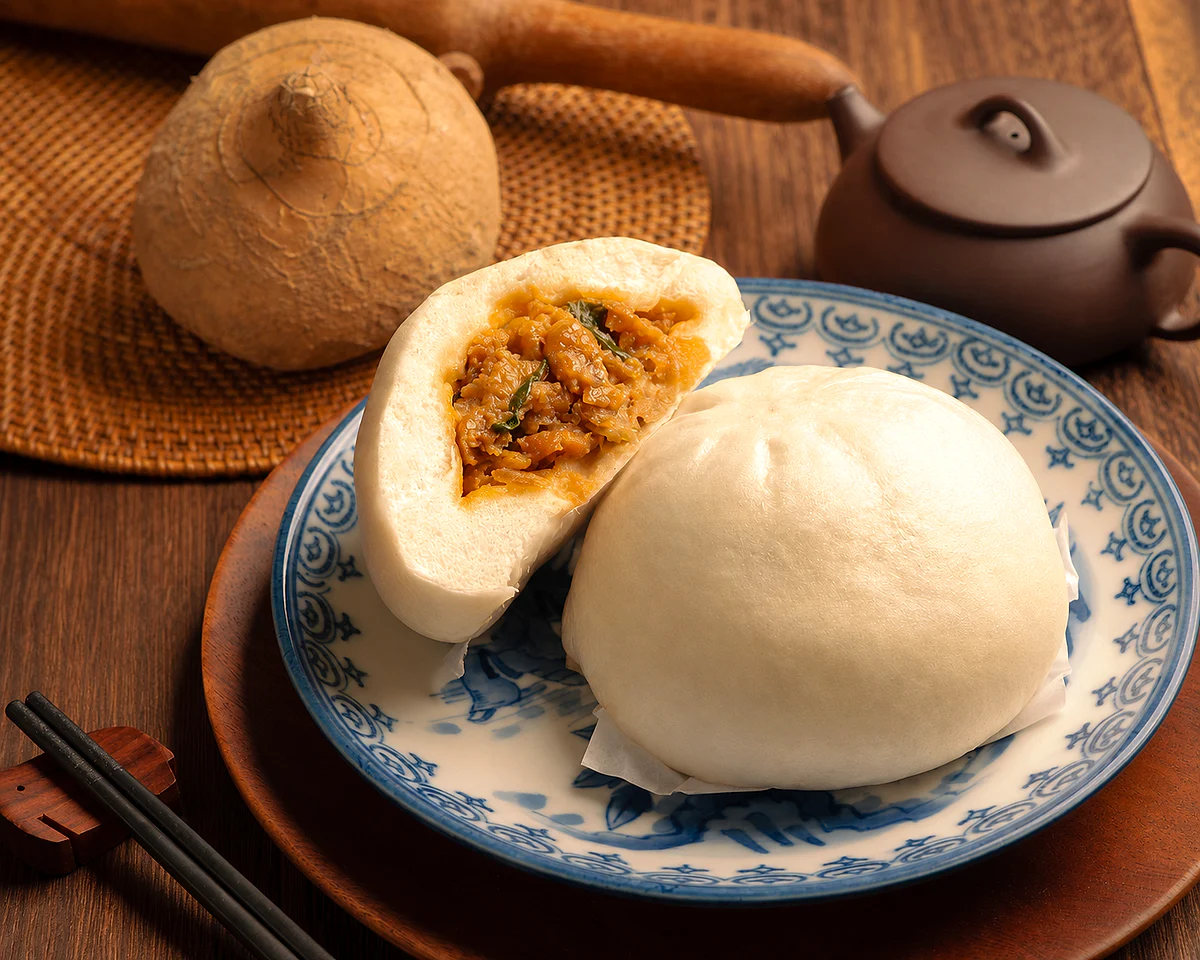 Foo Chow Big Bun 福州大包 with egg and meat filling in Kluang Johor